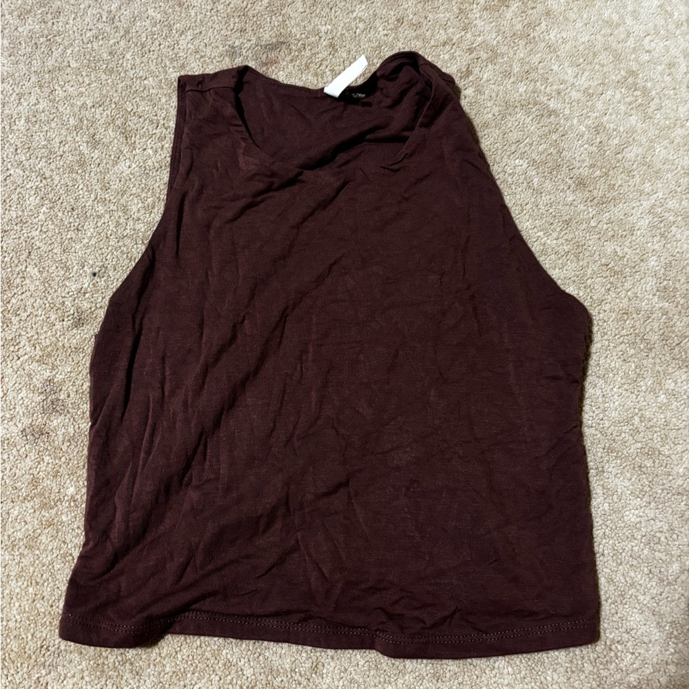 Sleeveless Brown Top